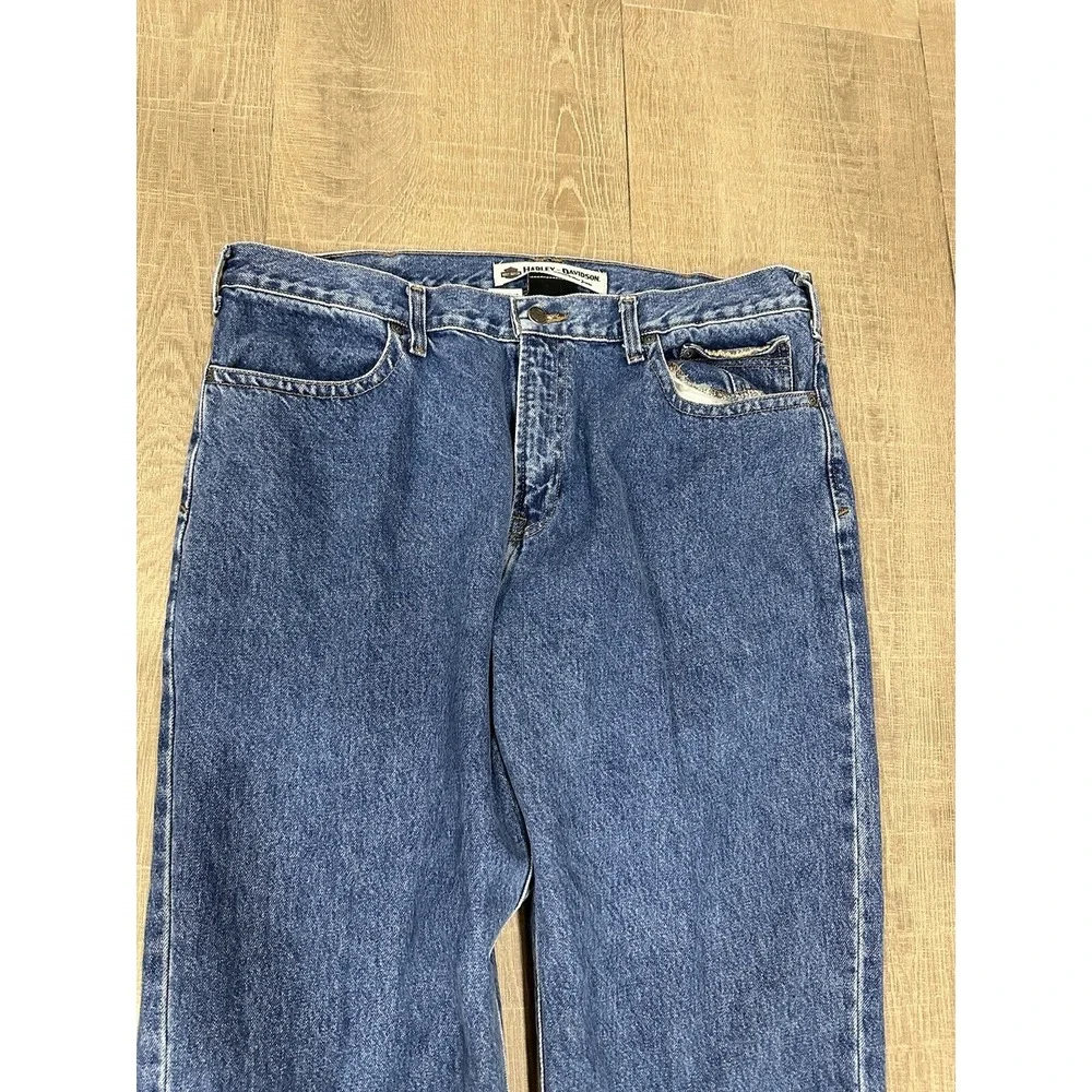 Harley Davidson Men's Wide Straight Leg Denim Jeans Size 38 x 30